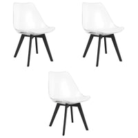 Sedia VALORA RIXK - Trasparente con gambe nere x 3