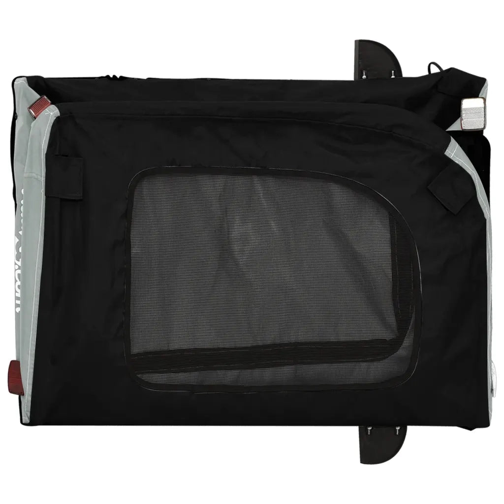 Rimorchio da Bici per Animali Grigio e Nero Oxford e Ferro CFW3428640