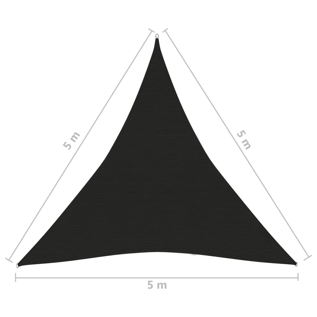 Vela ombreggiante/ombrellone 160 g/m² 5 x 5 x 5 m HDPE nero 02_0009219