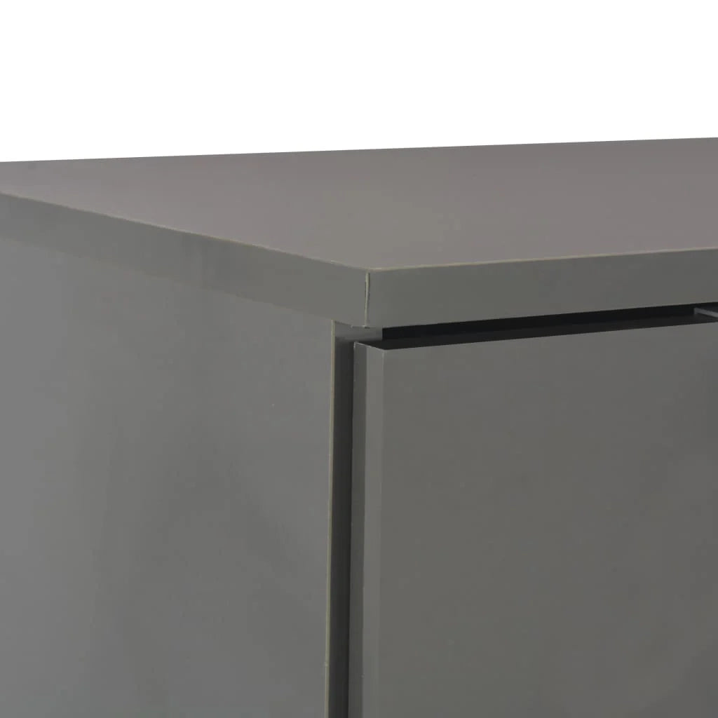 Buffet credenza cassettiera armadio mobile contenitore organizer per cucina soggiorno finitura lucida 71 x 35 x 80 cm legno ingegnerizzato grigio 02_0031820