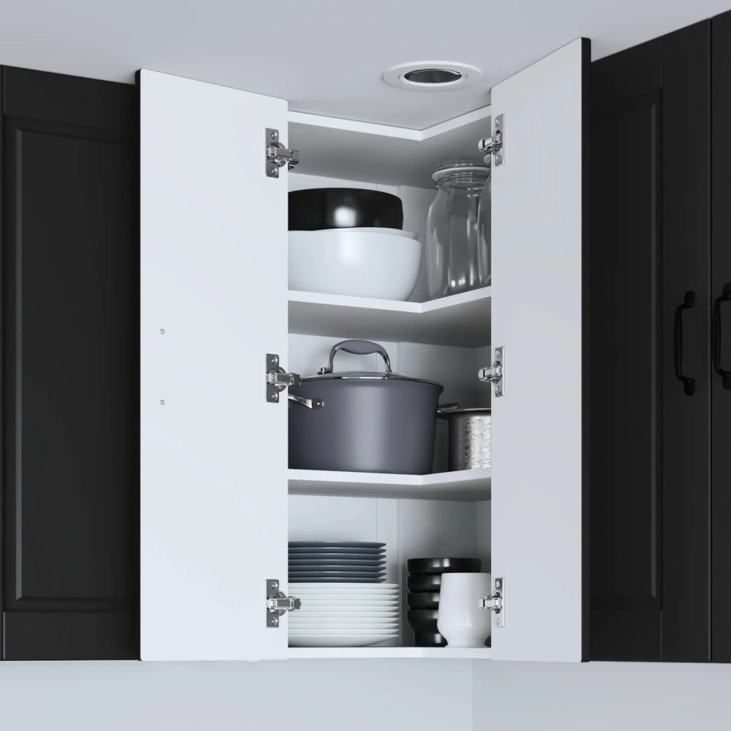Pensile da cucina | Mobile angolare per parete PORTO Nero 57 x 57 x 80 cm
