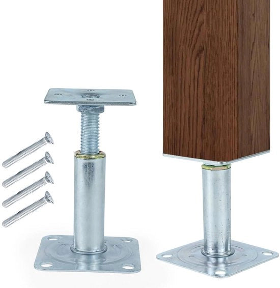 Paaldragers 2 pezzi, regolabili 100-130 mm, acciaio zincato, scarpe di palo con viti, paletto per carport, pergola, cancelli, padiglione.