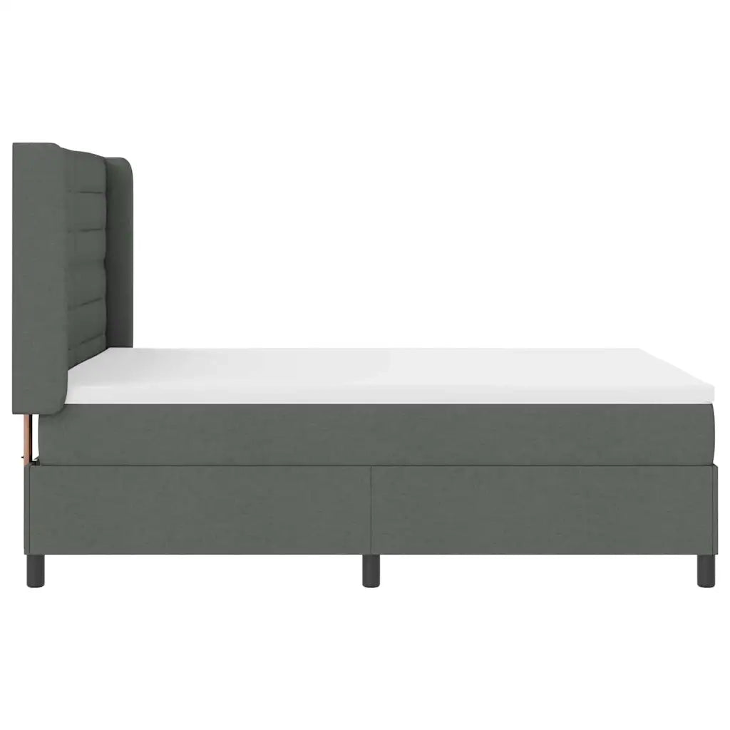 Letto a molle con materasso Grigio scuro 190 x 140 cm Tessuto 3341575