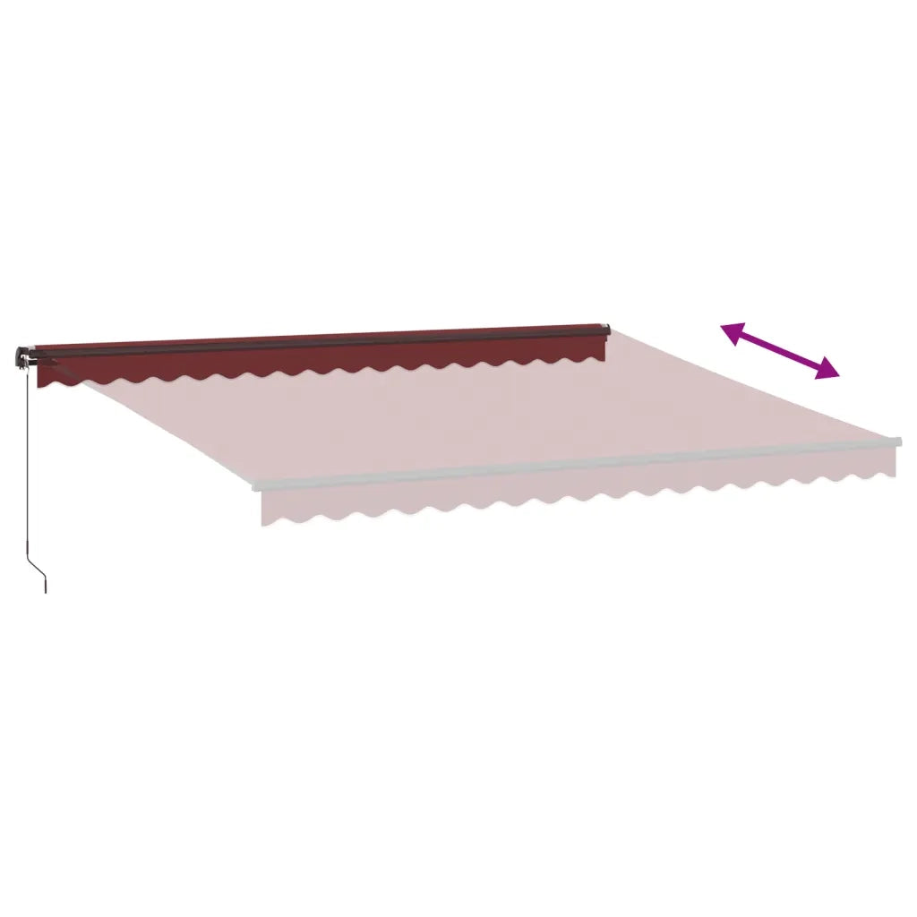 Tenda da Sole Retrattile Manuale con LED Bordò 450x350 cm 3215003