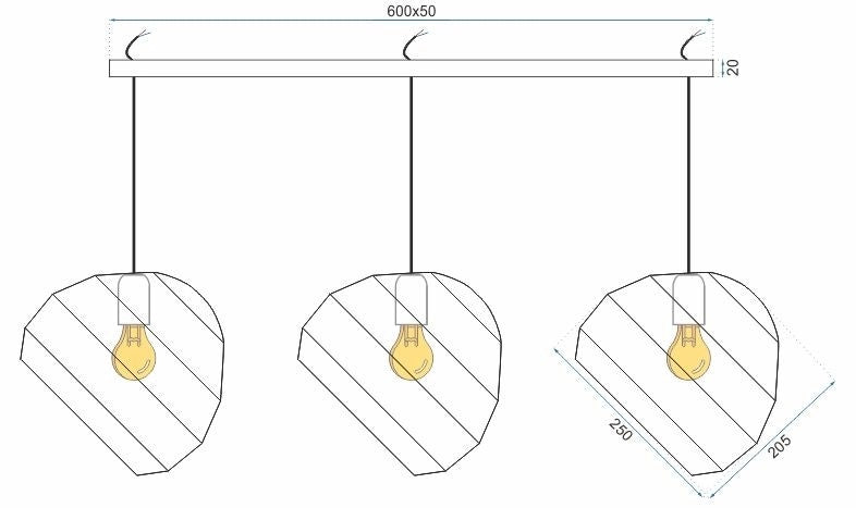 Lampada Da Soffitto Pensile Triangolare APP383-3CPR