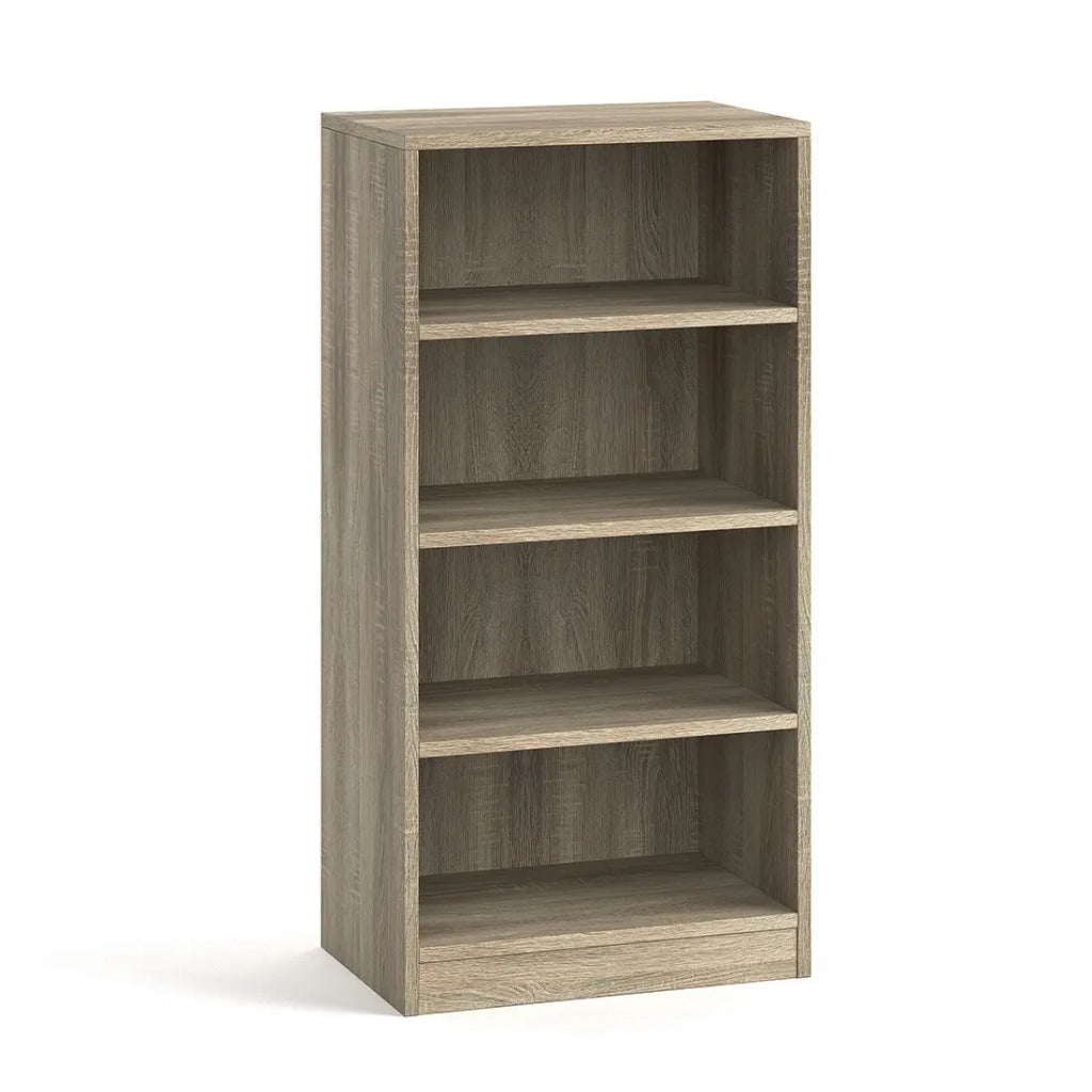 Libreria design con 3 ripiani, colore rovere chiaro, collezione TOLLY