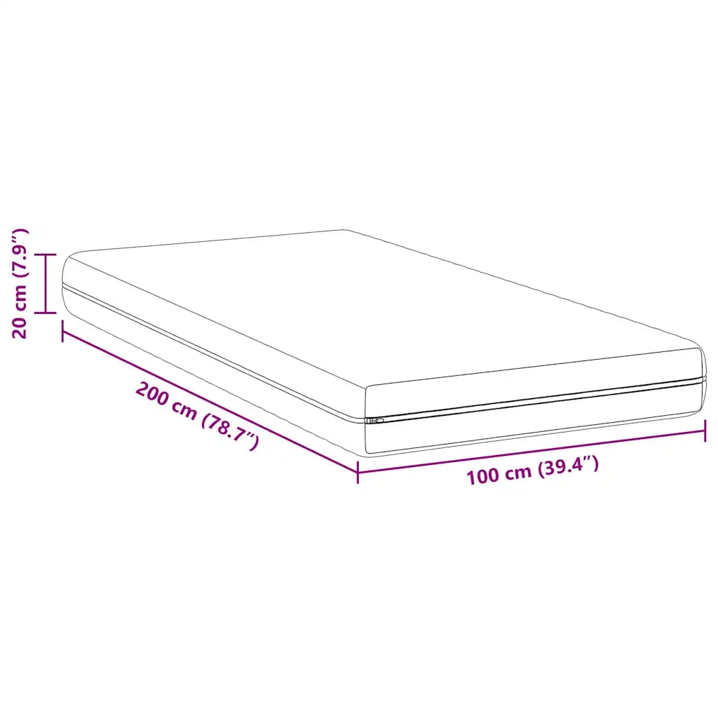 vidaXL Materasso Bianco 100 x 200 cm Molle Insacchettate