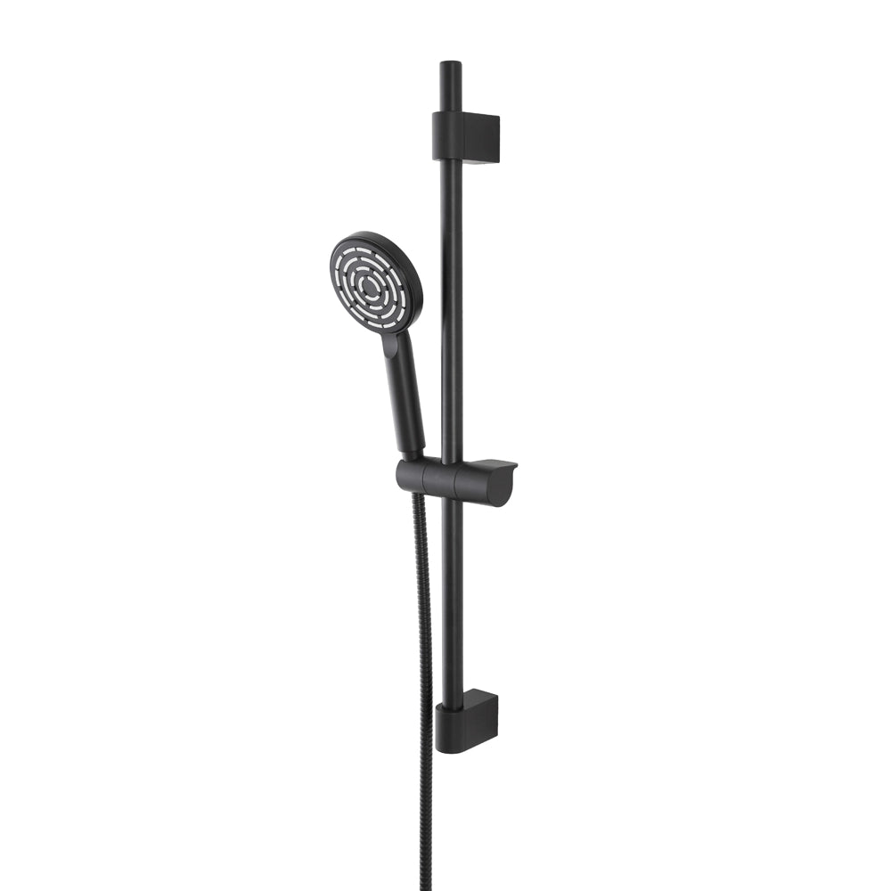 Saliscendi doccia 70 cm regolabile con doccetta tonda in ABS nero opaco Hidra