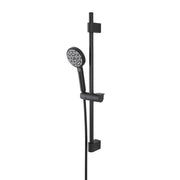 Saliscendi doccia 70 cm regolabile con doccetta tonda in ABS nero opaco Hidra