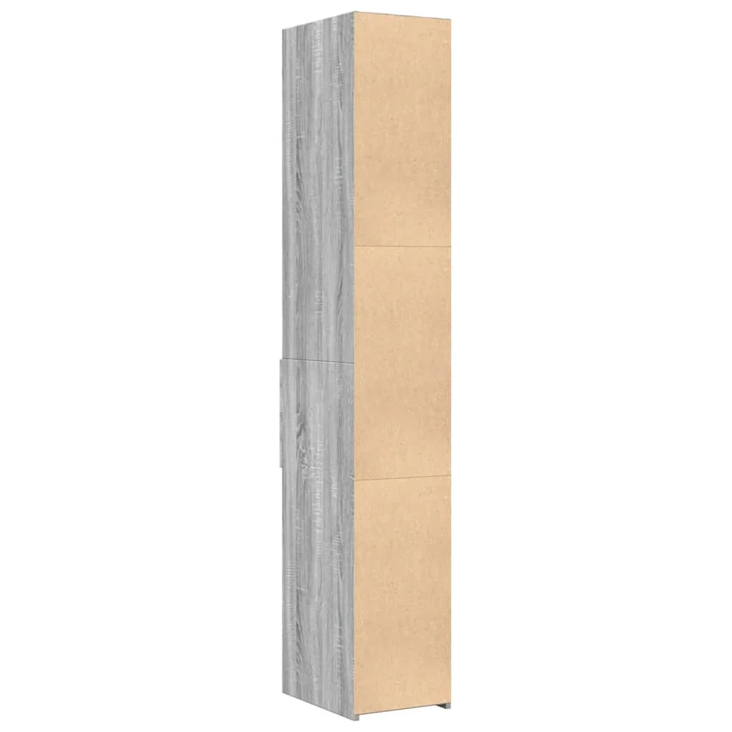 Buffet credenza cassettiera armadio mobile contenitore organizer cucina soggiorno salotto rovere Sonoma alto 30 x 42,5 x 185 cm legno ingegnerizzato grigio 02_0035171