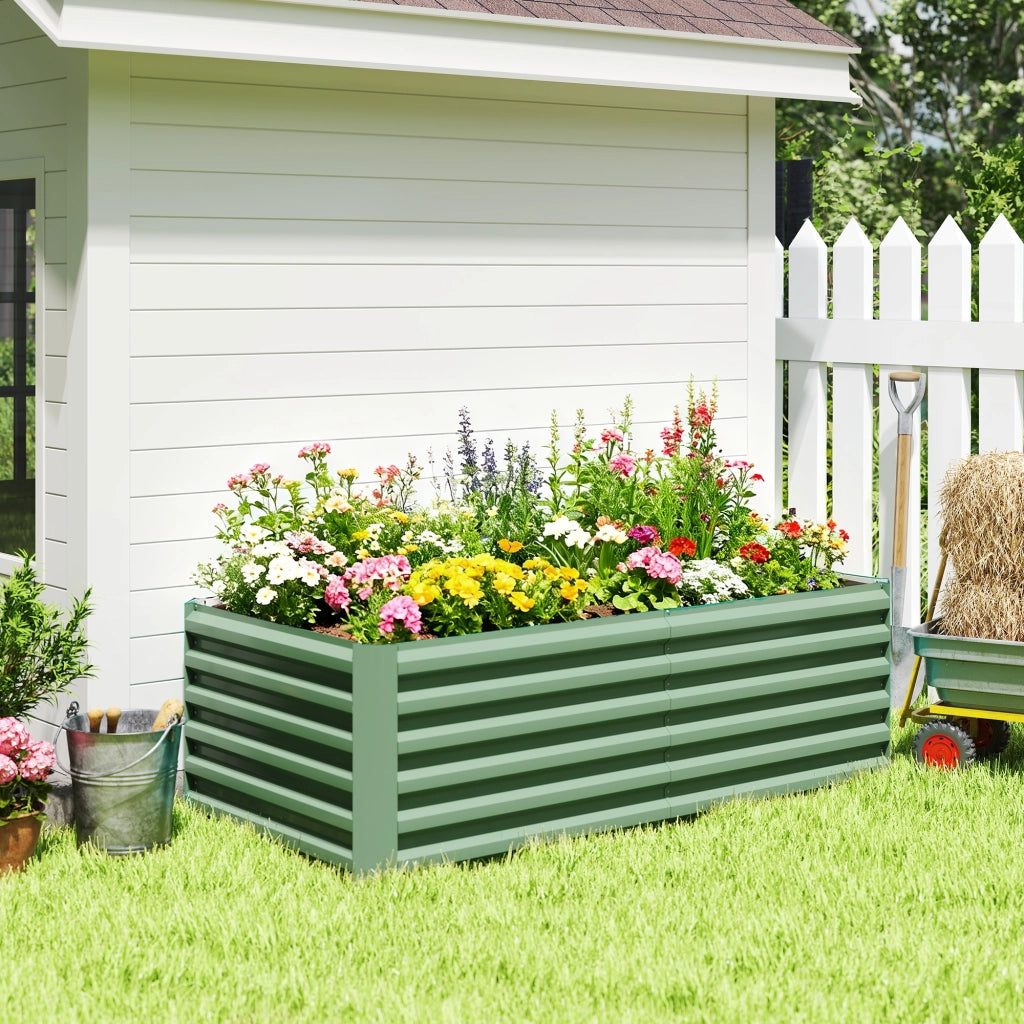 Letto da Giardino in Acciaio Galvanizzato ¨C Zephmum ¨C Verde Chiaro 180x90x57.5 cm