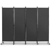 Paravento pieghevole a 4 ante su ruote 225 x 30 x 173 cm moderno paravento in metallo grigio 20_0013054