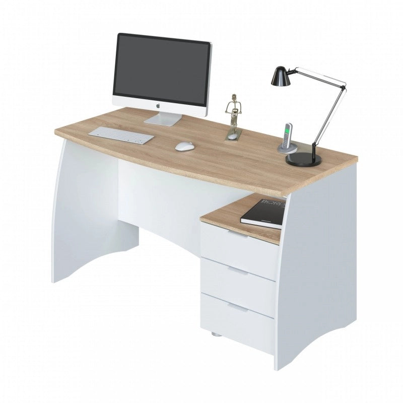 Scrivania ufficio camera con cassettiera cm 136 x 67 x 74 h