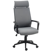 Sedia da ufficio con schienale imbottito, braccioli, rotelle, altezza regolabile ¨C zephmum ¨C Grigio