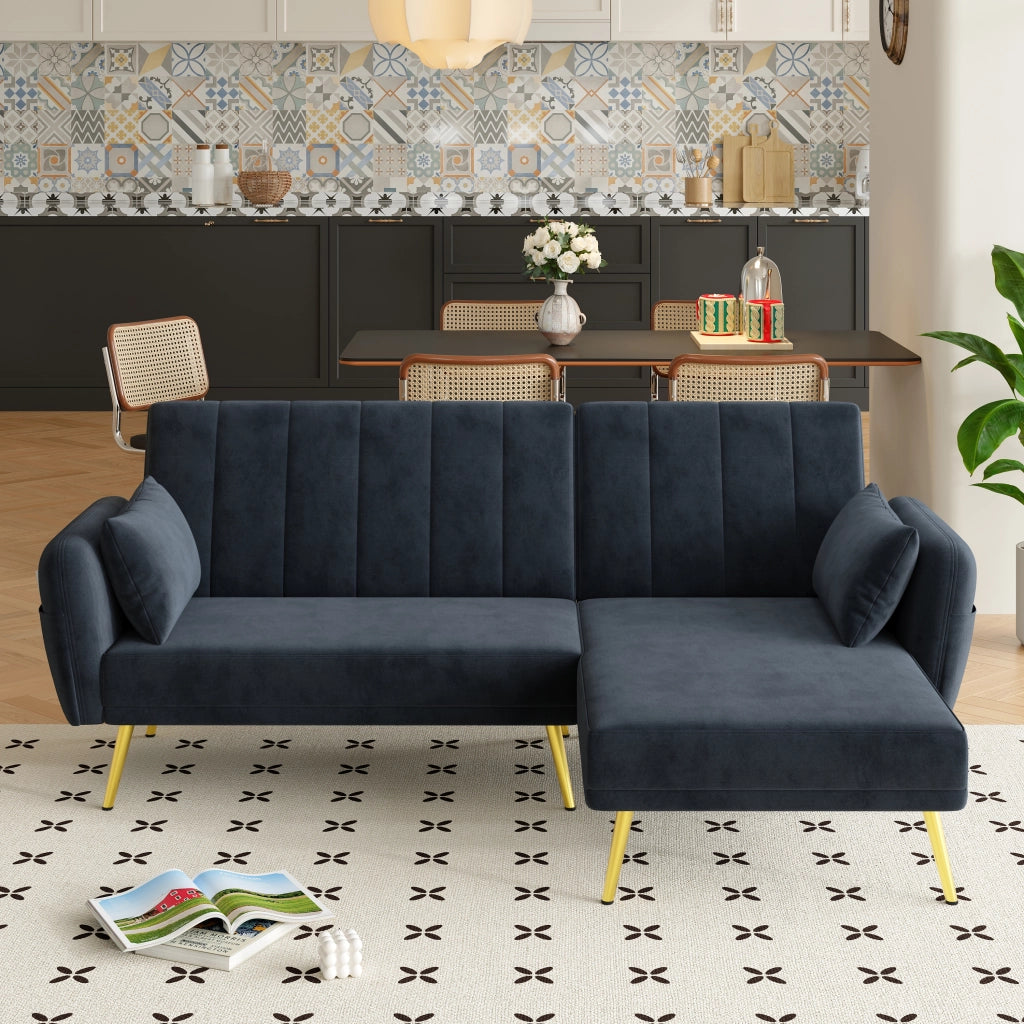 Divano Angolare Letto con Chaise Longue ¨C Xylo ¨C Tessuto, Trasformabile