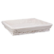 Vassoio in vimini bianco 50x40x08h