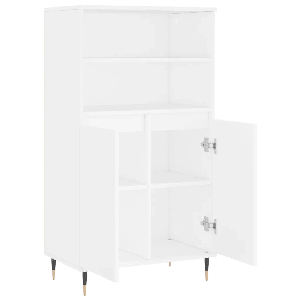 Credenza Alta Bianca 60x36x110 cm in Legno Multistrato 831476