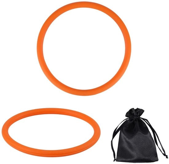 Supporto per ginocchio in silicone a forma di patella - 2 pezzi - contenitore di stoccaggio - elastico - diametro 7,5 cm
