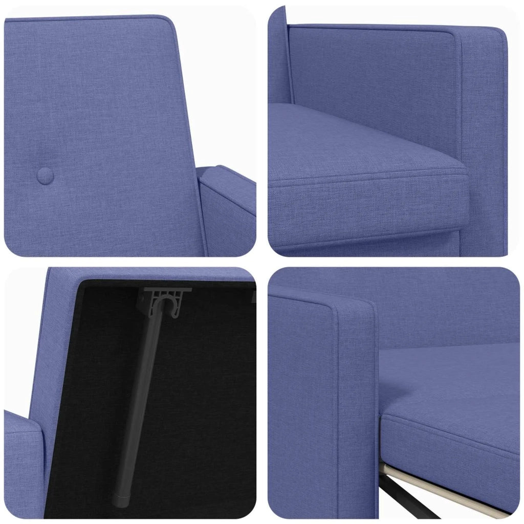 Divano letto | Sof¨¤ letto | Letto singolo Estraibile Blu jeans Tessuto