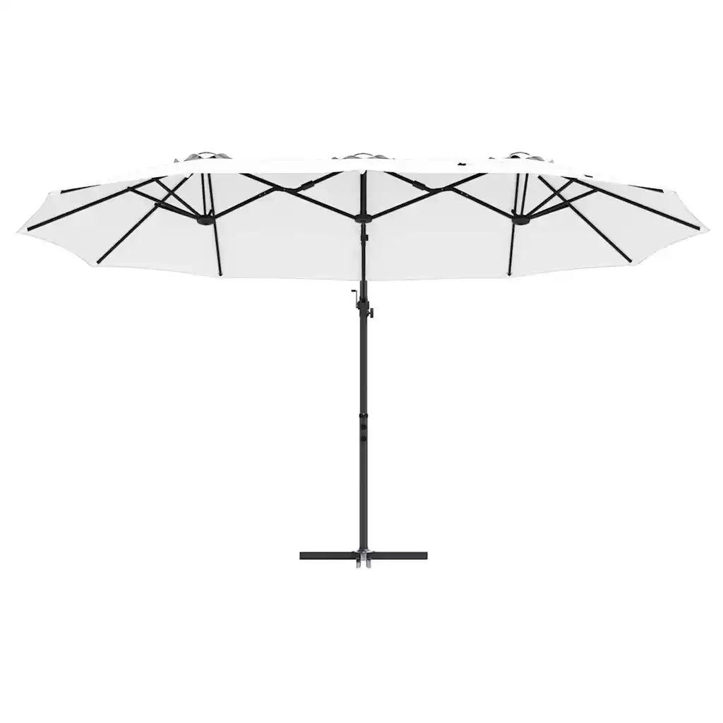 Ombrellone-Ombrello da giardino balcone Sabbia 372 x 198 x 243 cm Poliestere e Alluminio