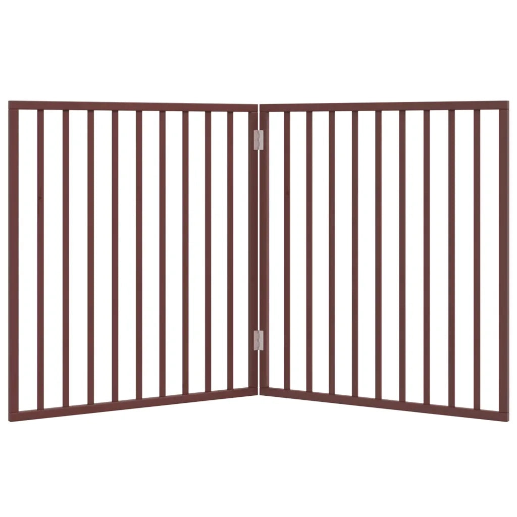 Cancello Cani Pieghevole 2 Pannelli Marrone 160cm Legno Pioppo 352202