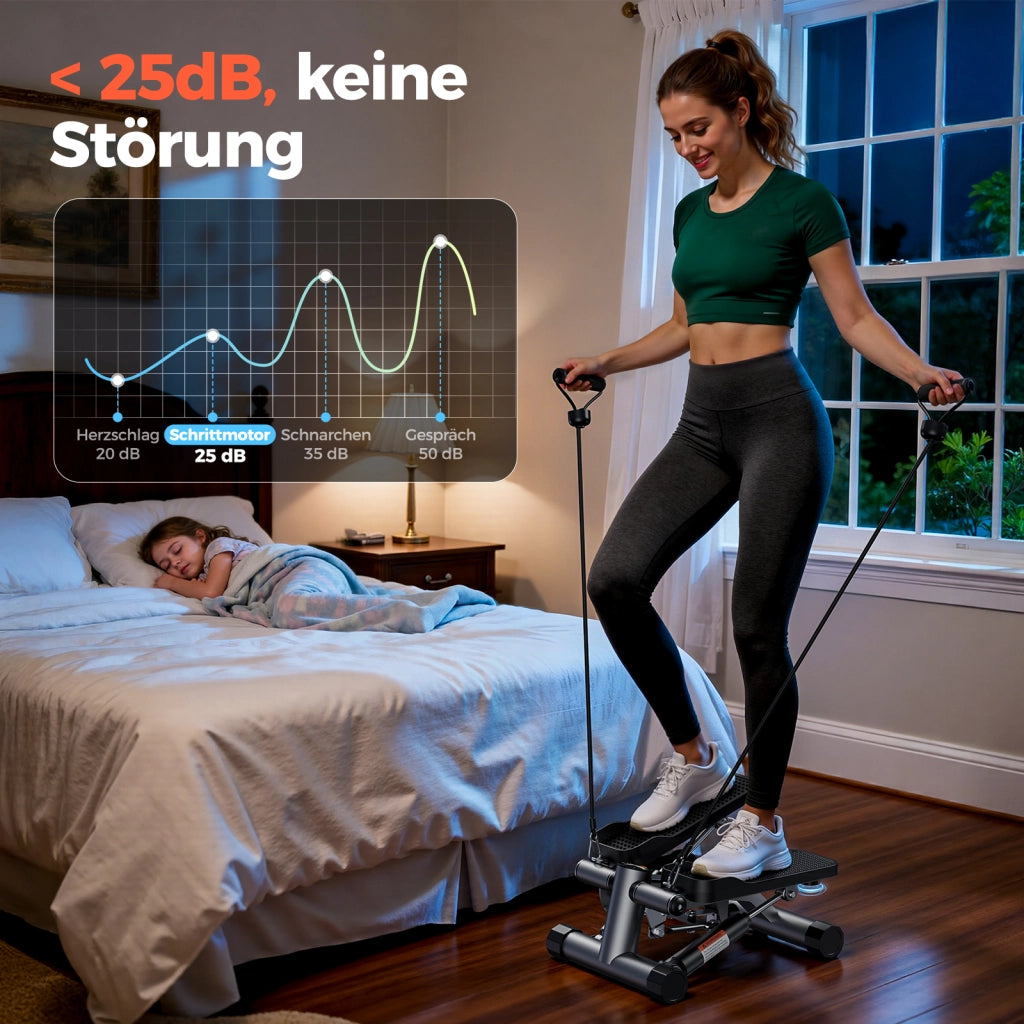 Scala stepper per esercizi a casa - zephmum - con corde di potenza per allenamento gambe braccia glutei