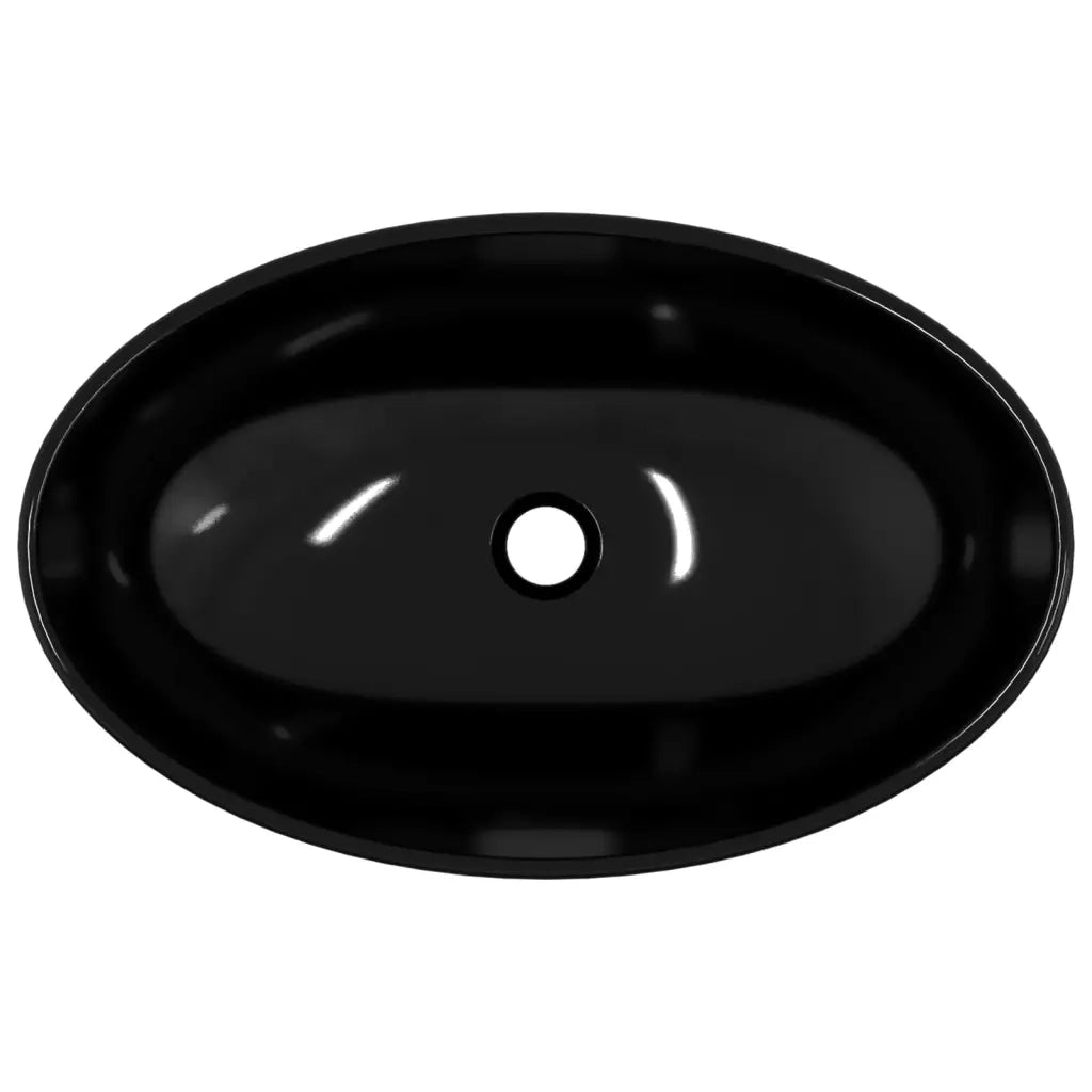 Lavandino in Vetro-Lavabo-Lavello Temperato 54,5x35x15,5 cm Nero