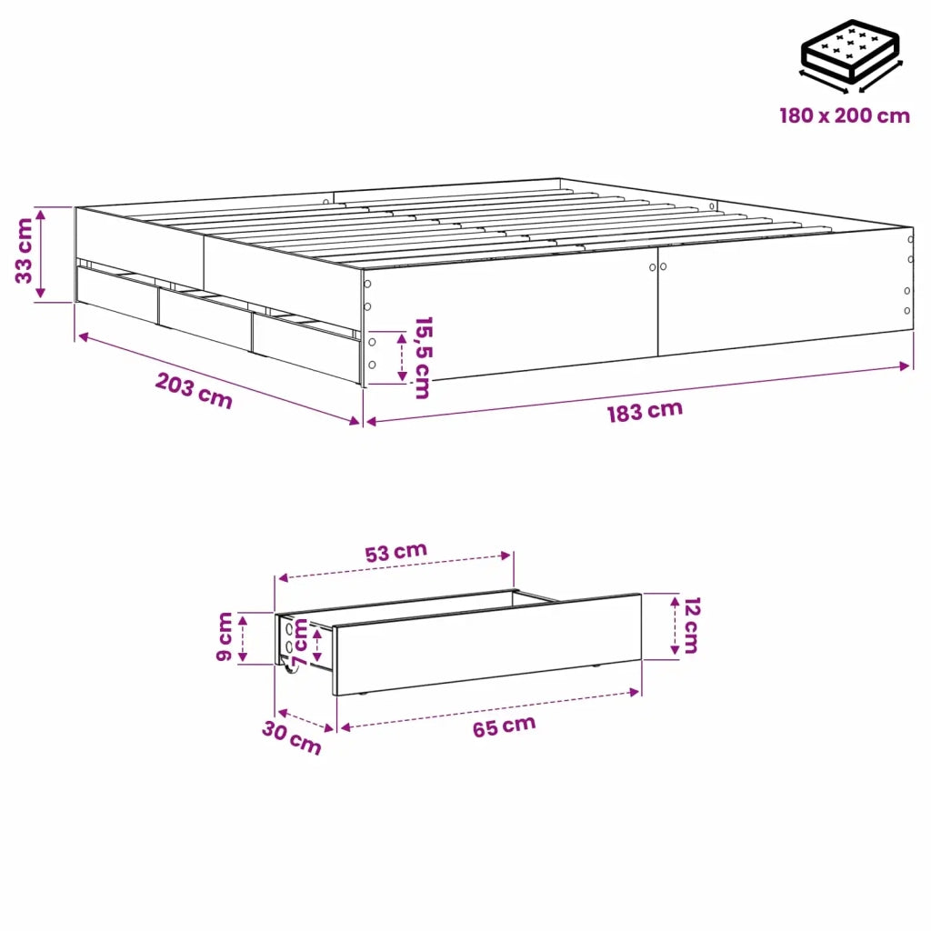 Telaio del letto con storage Rovere Artigianale 180 x 200 cm 3445761