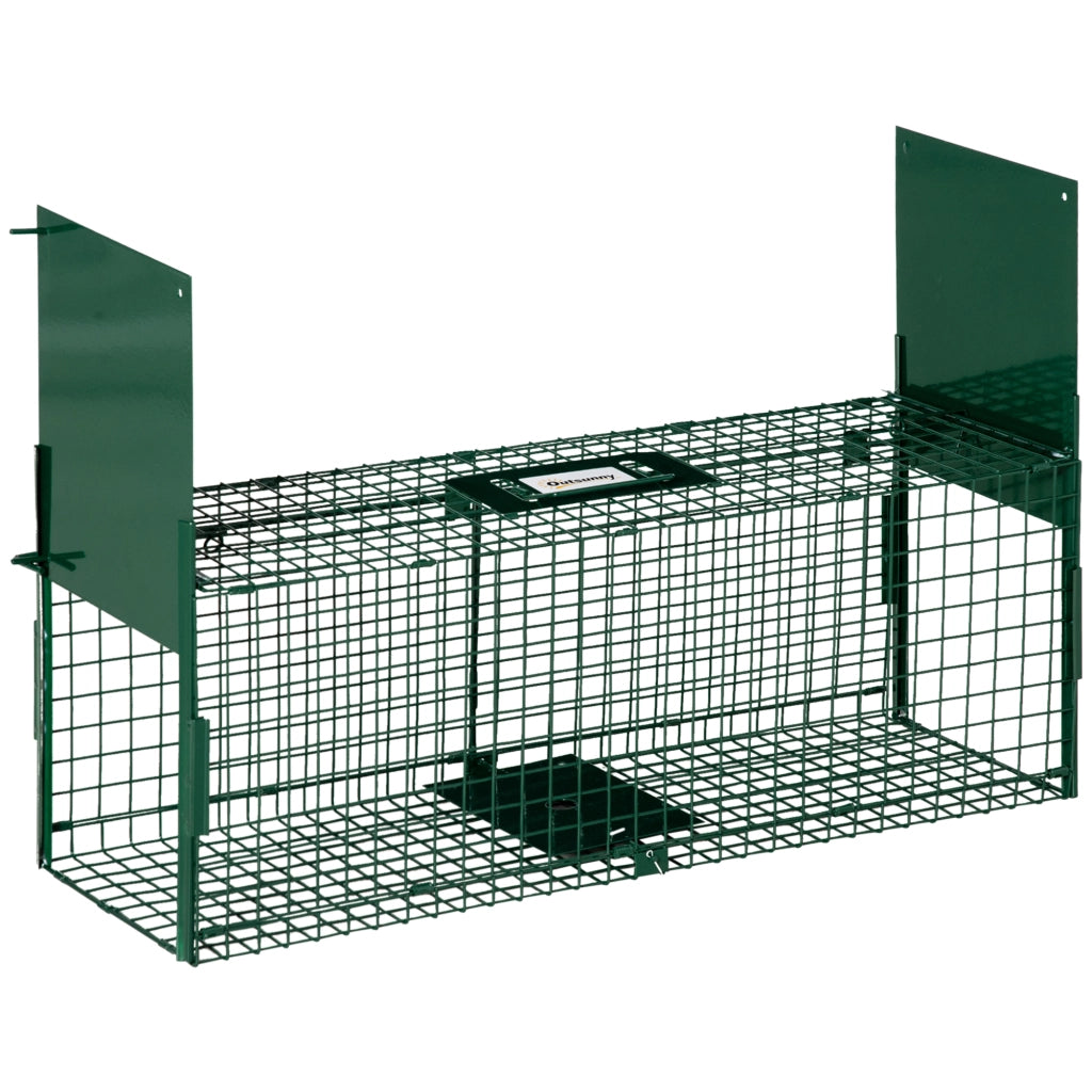Gabbia per topi e ratti in acciaio 2 ingressi ¨C zephmum ¨C 80x25x30 cm verde scuro