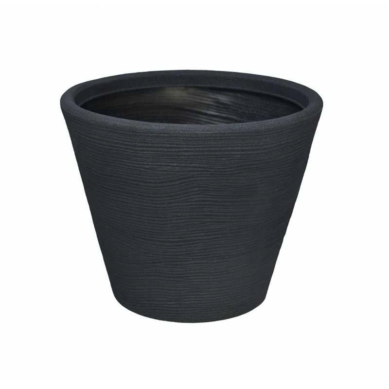Vaso Portavaso Caspò Campana Shabby Rigata Vasar in resina cmha 45 Colore: Grigio Ghisa