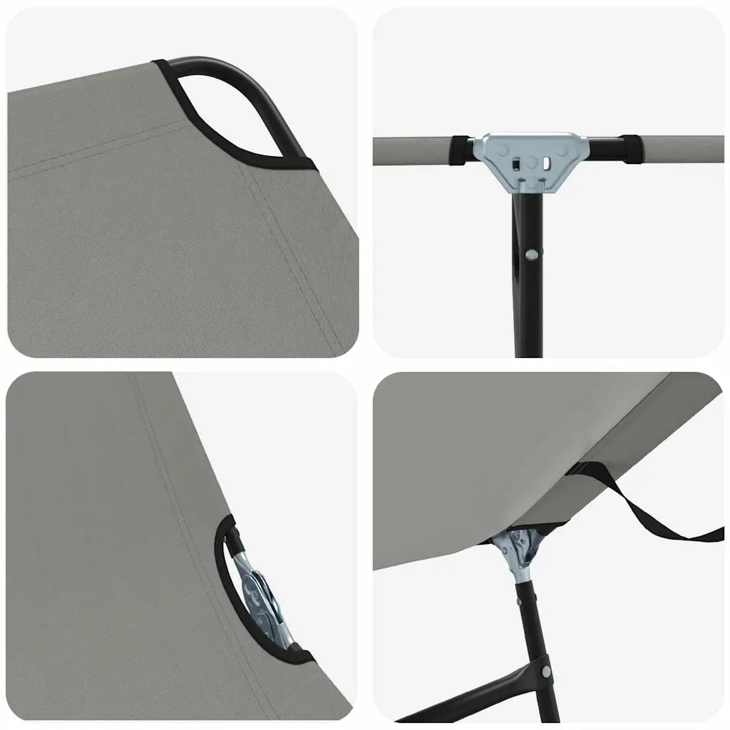 Lettino prendisole pieghevole 2 pcs Grigio 188 x 57 x 86,5 cm 42003149