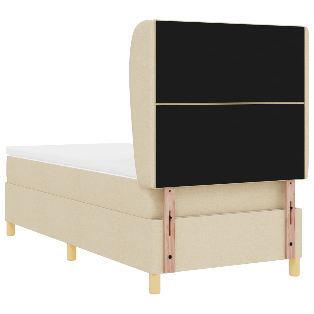 Rete a Molle con Materasso Crema 100x200 cm Tessuto