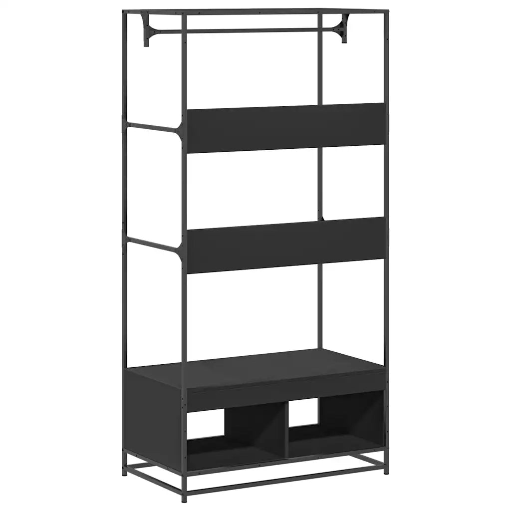 Armadio Nero 90x50x180 cm in Truciolato CFW6835948