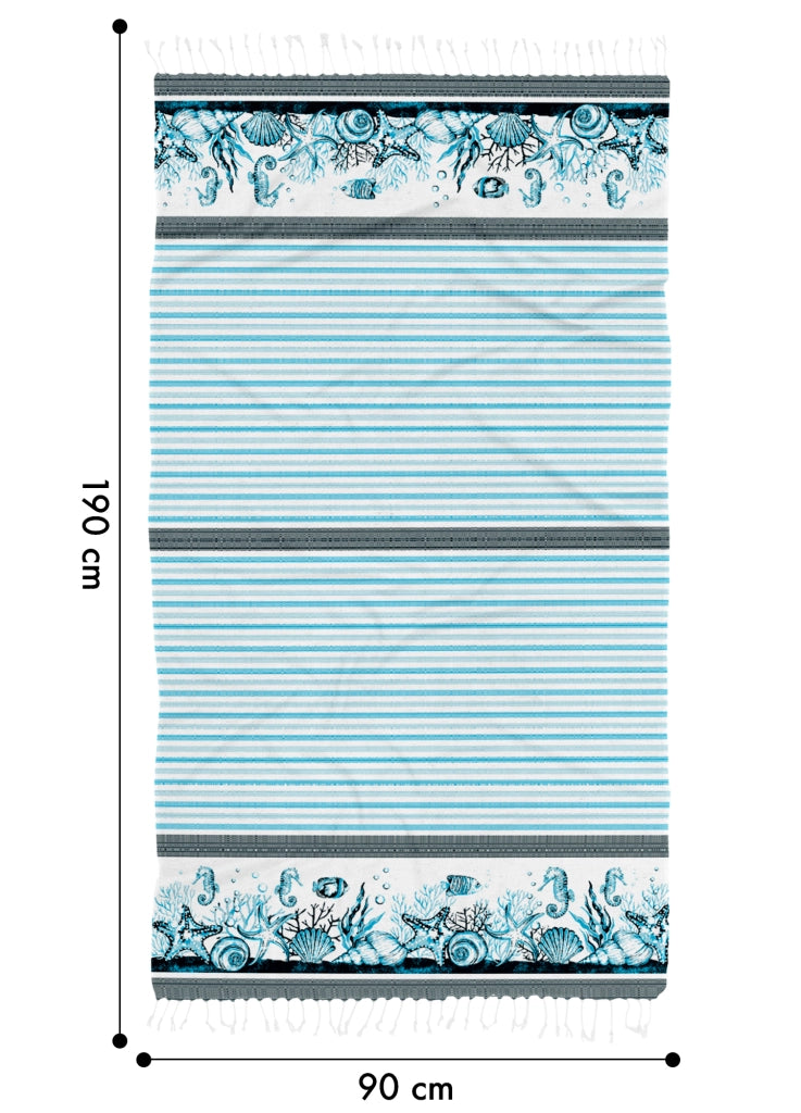 Telo Mare Con Frange Asciugamano Da Spiaggia Misura Grande 90x190 Cm Assorbente In Morbido Cotone Leggero Stampe Moderne Anti Sabbia Lettino Vacanze Piscina CapeRange