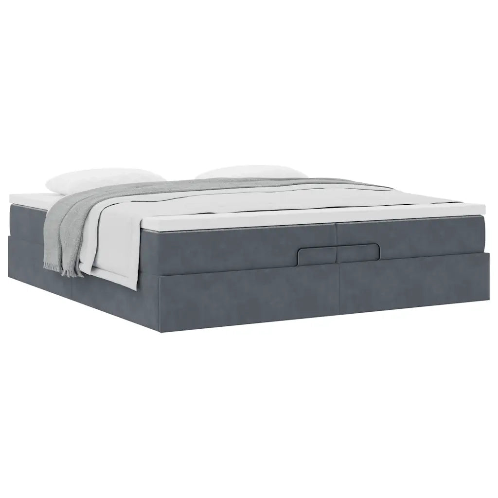 Struttura Letto Pouf con Materassi 200x200 cm Velluto 3311208