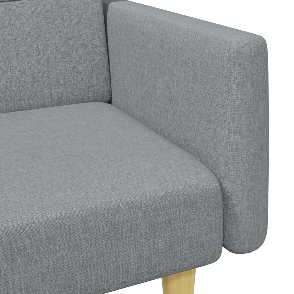 Divano Letto a 2 Posti con Poggiapiedi-Sofa Letto 2 Posti-Daybed Grigio Chiaro in Tessuto 895934