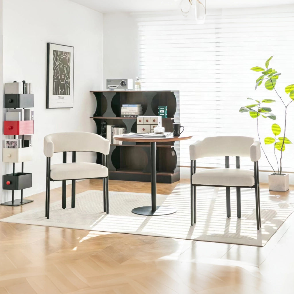 Sedia da Pranzo con Braccioli e Schienale Curvo ¨C MINIMAL ¨C Similpelle, Struttura in Metallo