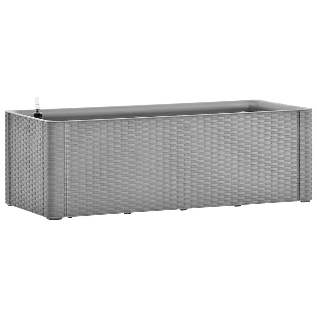 Fioriera rialzata per piante fiori patio o giardino con sistema di irrigazione 100 x 43 x 33 cm grigio 02_0039769
