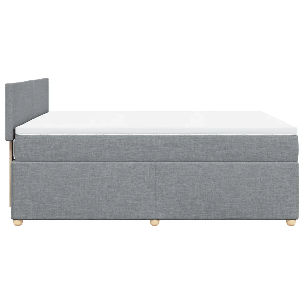 Giroletto a Molle con Materasso Grigio Chiaro160x200 cm Tessuto