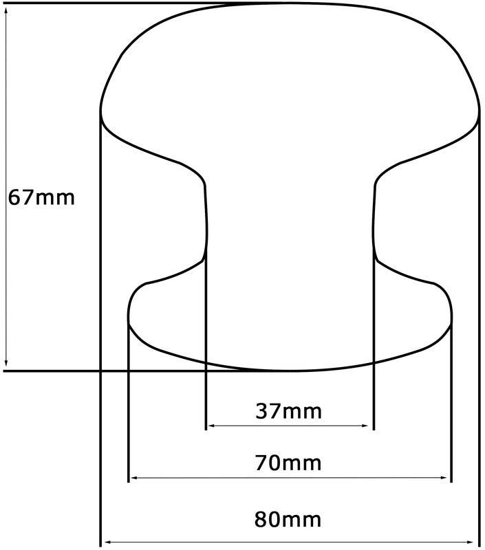 Pomolo fisso per porta SAGUATTI 861/80QB in alluminio nero lucido