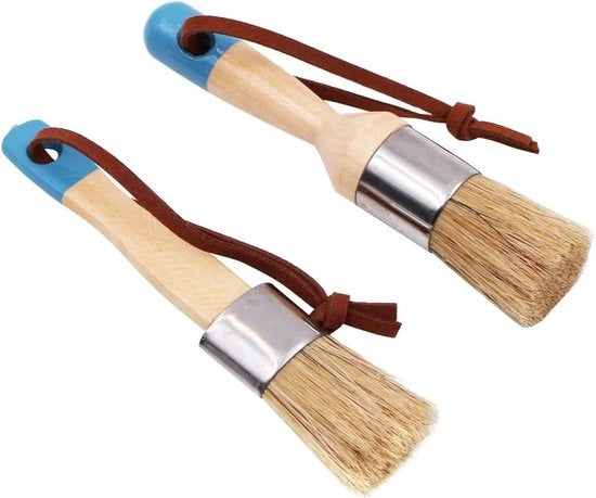 Set di pennelli per verniciatura e smaltatura per mobili, pittura DIY, cera e stampe - 2 pezzi