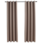 Tende Oscuranti | Tende Blackout con Anelli Metallo 2 pz Grigio Talpa 140x225 cm