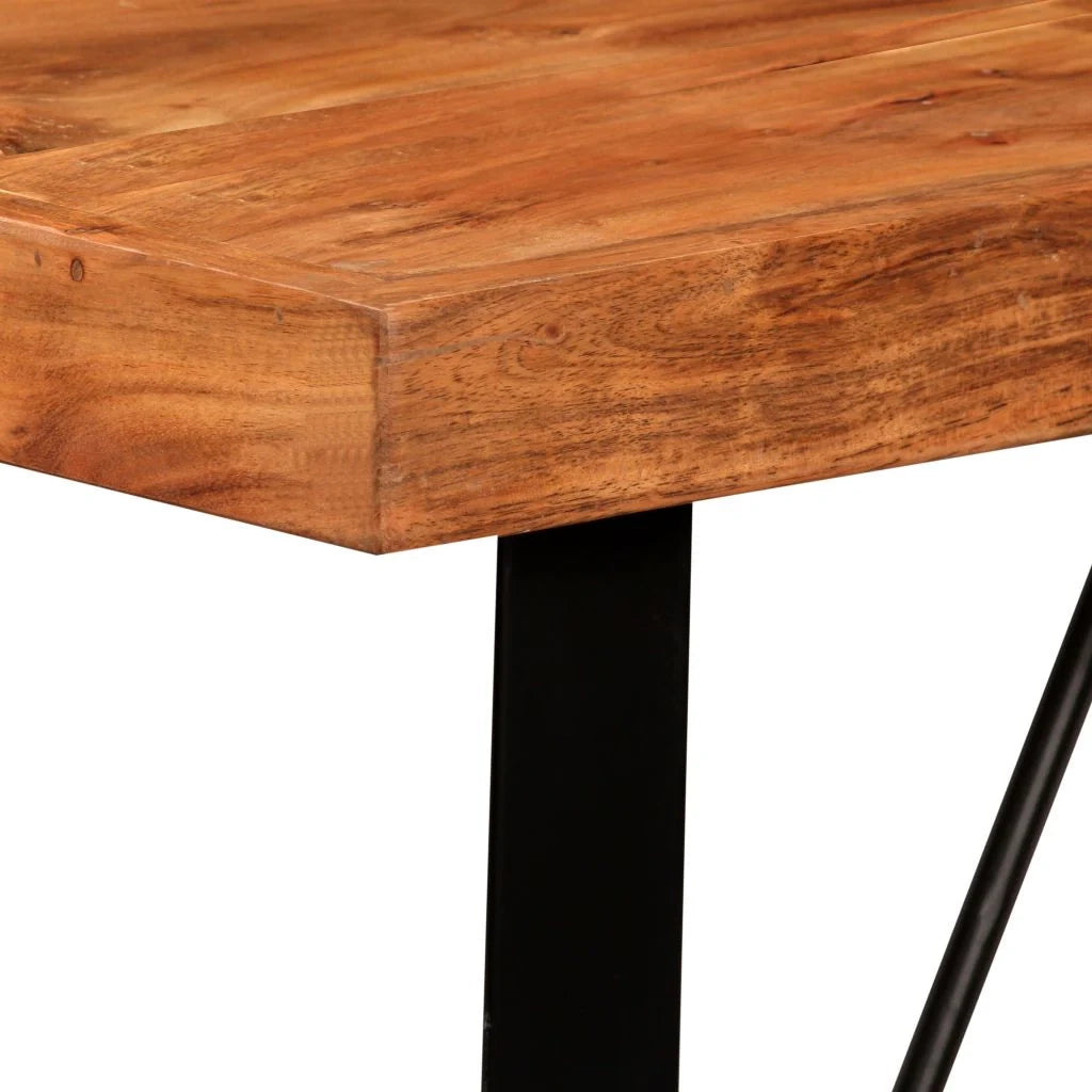 Tavolo alto stile bar/bistrot in legno massello di sheesham 120 cm 0902088