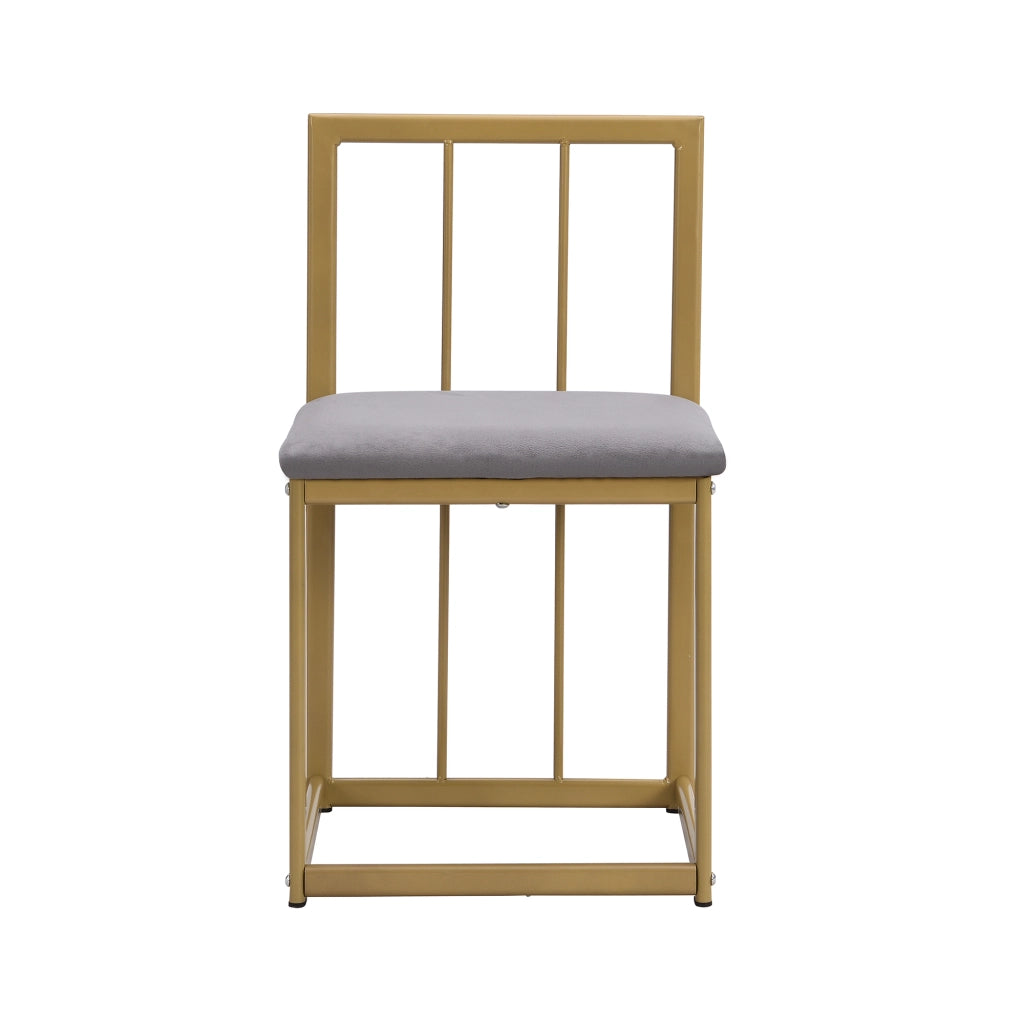 TAVOLO DA PRANZO Set da 6 pezzi Bianco MDF struttura in ferro oro