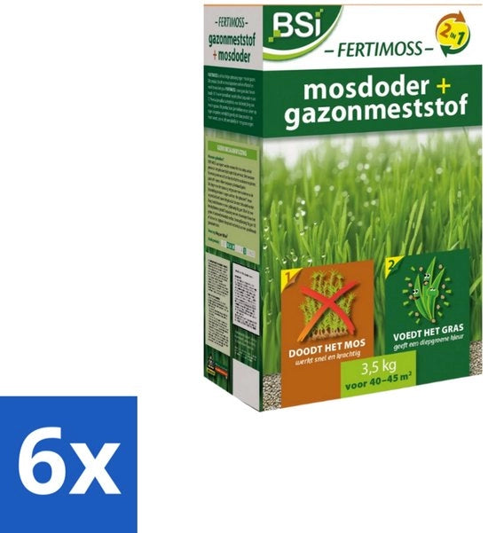 Fertilizzante per erba - Miscela per erba e prato - Verde intenso e uniforme - 3,5 kg (45 m²) - Confezione economica - 6 pezzi