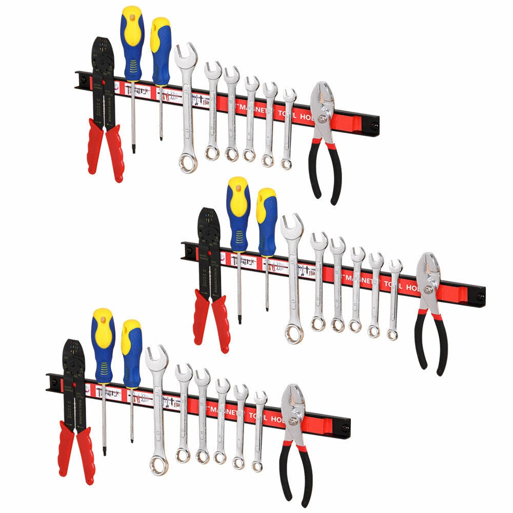 3pz Barra Magnetica Portautensili Supporto Porta Attrezzi Lavoro Coltelli 46cm
