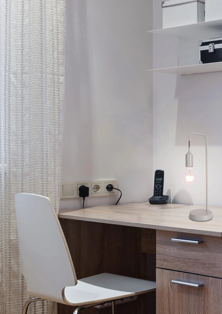 Lampada da tavolo Candellux LAREN grigio metallo E27 46cm