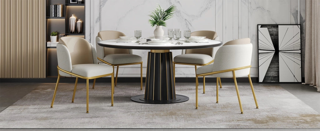 SEDIA da pranzo minimalista Beige in metallo e legno