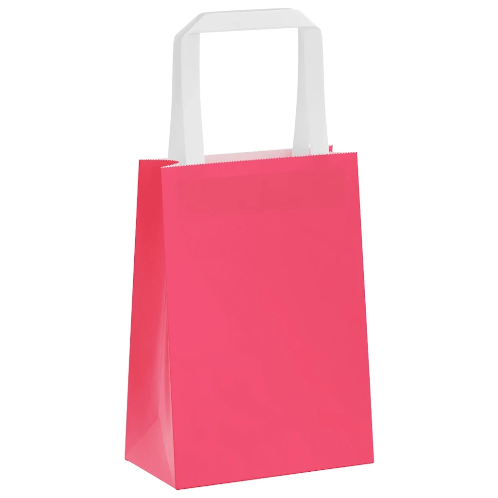 Sacchetti di Carta 250 pz con Manici Rosa 15x8x21 cm 4101893
