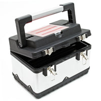 Valigetta porta attrezzi Cassetta Acciaio inox con telaio in plastica Con portautensili e maniglia